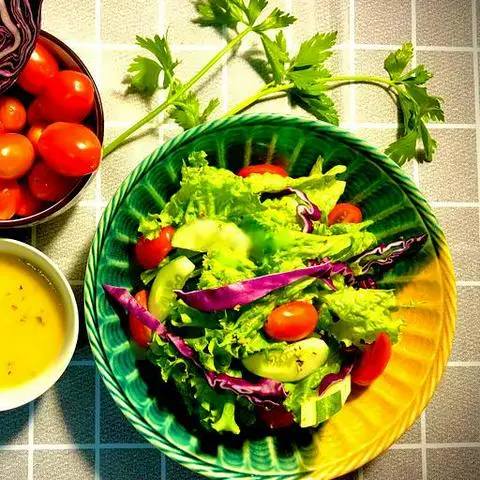 Hình ảnh Garden salad with vinaigrette dressing - Salad dầu giấm