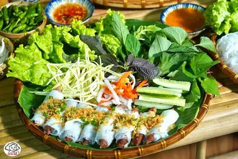 Hình ảnh Nem nướng cuốn bánh hỏi