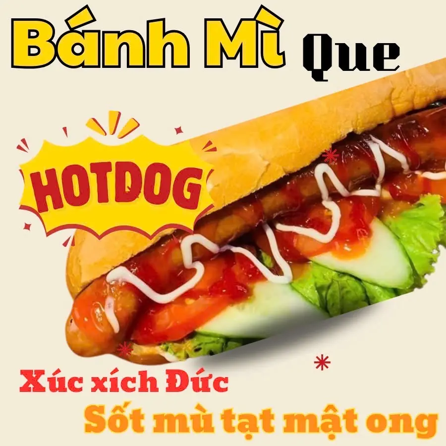 Hình ảnh Bánh Mì Que nhân Pate - Xúc xích Đức Sốt Mù tạt mật ong