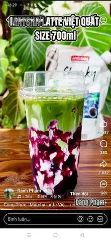 Hình ảnh matcha latter mứt Việt quất 