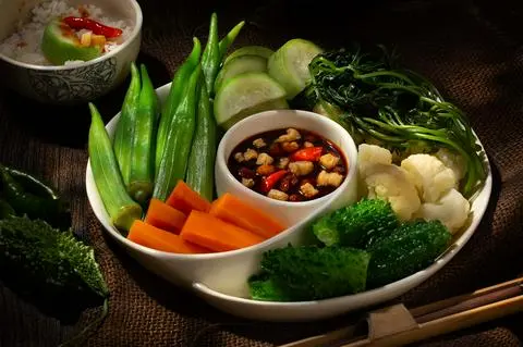 Hình ảnh Rau luộc thập cẩm kho quẹt