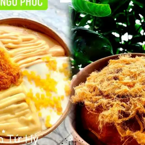 Hình ảnh Combo Bông lan tứ hỷ 4 vị + bánh mì phô mai tan chảy ổ tròn