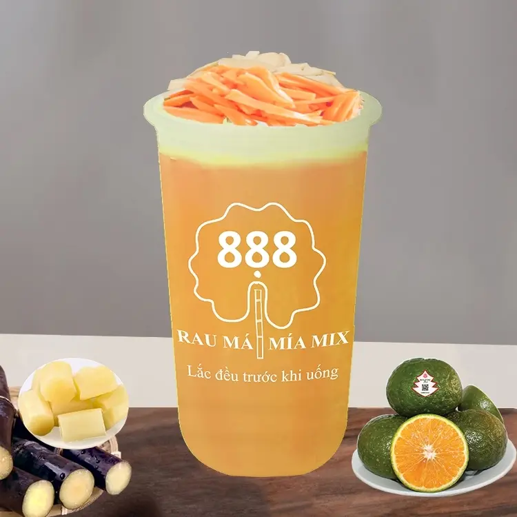 Hình ảnh CB6 : Nước mía cam topping hạnh nhân + thạch dừa 