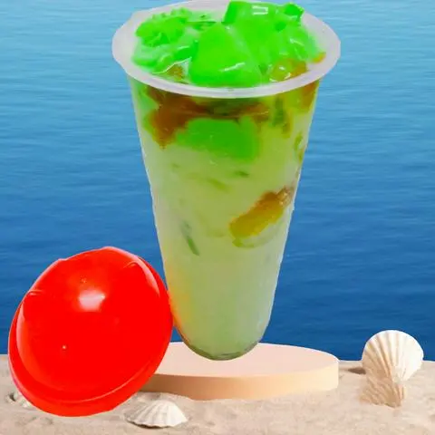 Hình ảnh Matcha Sữa Tươi, Pudding Đường Đen Đài Loan (700ml)
