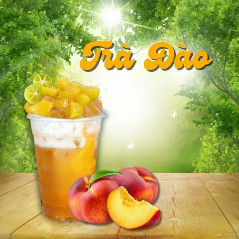 Hình ảnh Trà đào dầm size 900ml có đào thái nhỏ