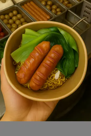 Hình ảnh Mì trộn xúc xích 2 cây