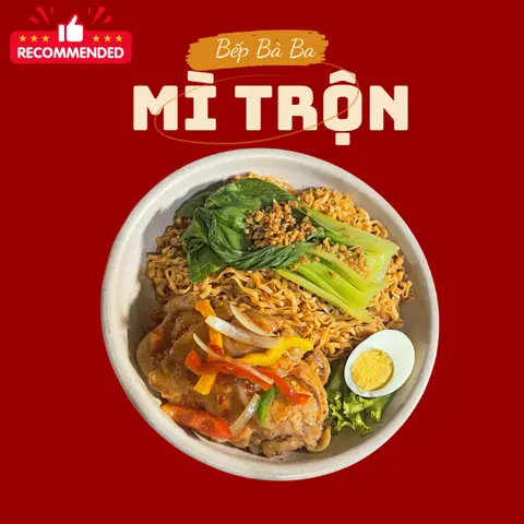 Hình ảnh Mì trộn gà áp chảo sốt tiêu