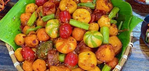 Hình ảnh mẹt viên chiên mắm tỏi đậm vị size M