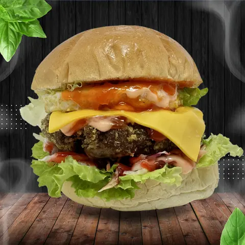Hình ảnh Hamburger "trâu" bò
