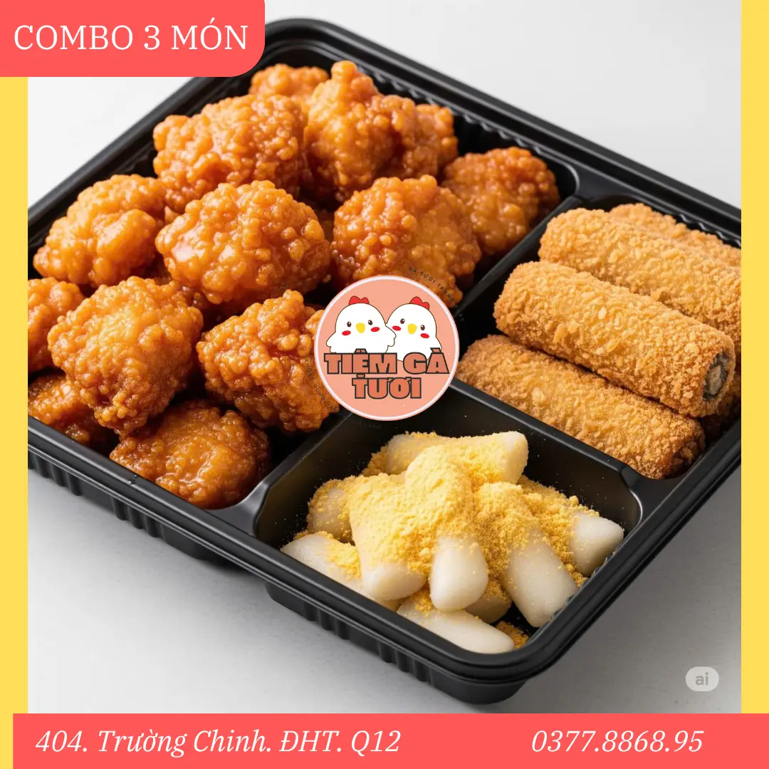 Hình ảnh COMBO GÀ VIÊN+NEM RÁN+BÁNH GẠO