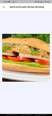Hình ảnh Bánh mì bơ pate chả lụa chà bông