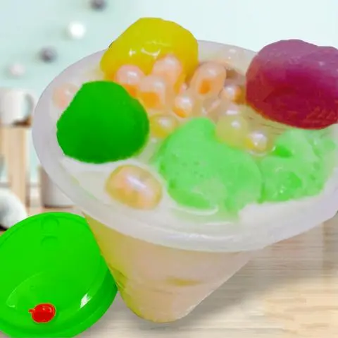 Hình ảnh Trà Sữa Nhãn, Trái Nhãn, Nổ Củ Năng, Khoai Dẻo Phô Mai, Trân Châu Dừa To (700ml)