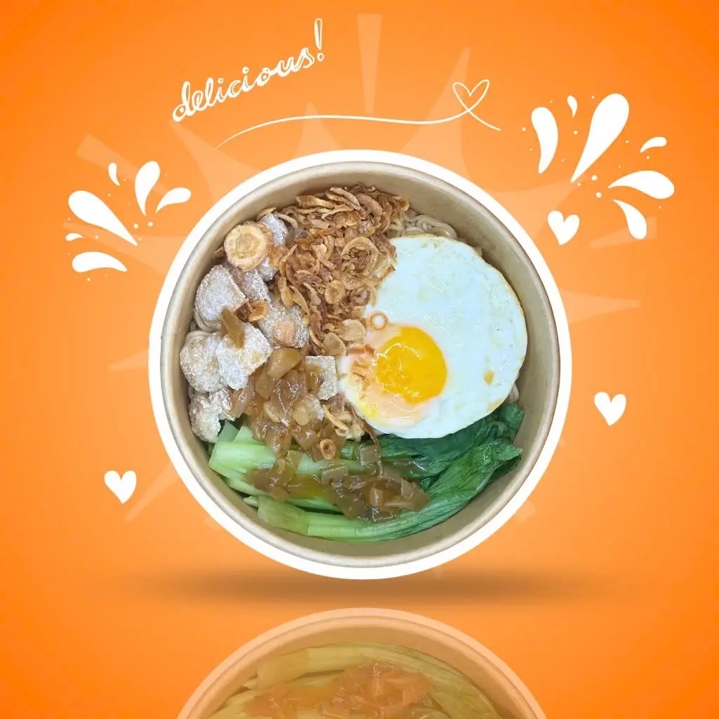 Hình ảnh Mì trộn trứng + tóp mỡ