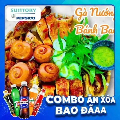 Hình ảnh Combo Nguyên Con Gà Nướng Sốt Ngũ Vị - Kèm 4 Bánh Bao + Pepsi 