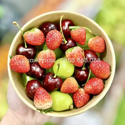 Hình ảnh Hộp Mix Cherry, Nho, Dâu tây
