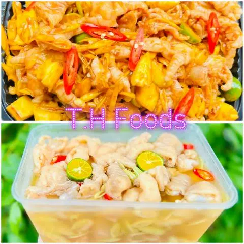 Hình ảnh Chân Gà Rút Xương Sốt Thái & Sả Tắc Lớn + Tặng Coca