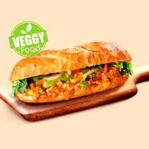 Hình ảnh Bánh Mì Nấm Nướng Sốt - Chay