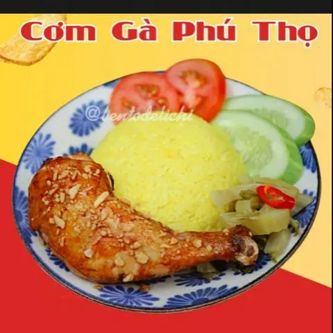 Hình ảnh Cơm gà đùi tỏi sốt thái