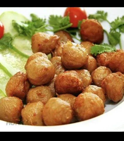 Hình ảnh bò viên - mực viên chiên 