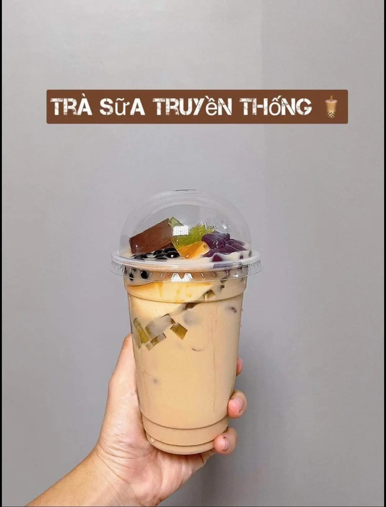 Hình ảnh Trà sữa truyền thống full topping