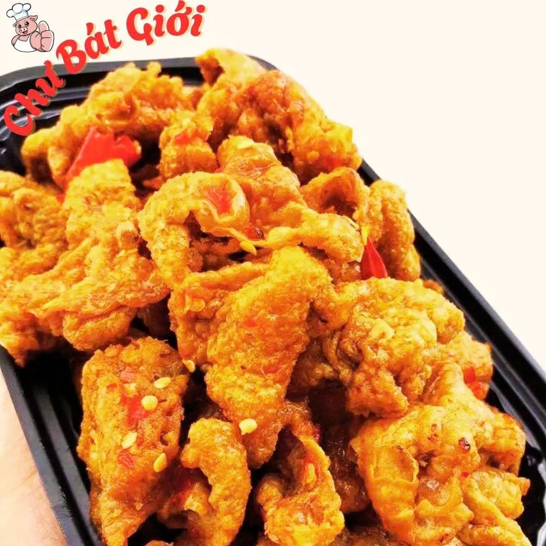 Hình ảnh Da Gà Chiên Giòn Sốt Mắm Tỏi Phần Lớn