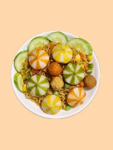 Hình ảnh Mì Trộn INDOMIE Bánh Bao Trứng Nhím 3 Màu