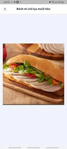 Hình ảnh Bánh mì chả lụa muối tiêu