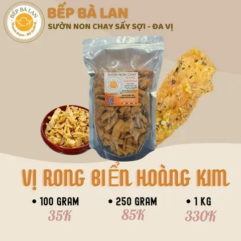 Hình ảnh Túi 100g Vị Rong Biển Hoàng Kim - Sườn Non Chay Sấy Sợi - Ăn Vặt & Chay Mặn - Bếp Bà Lan