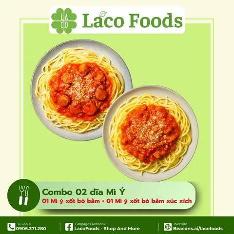 Hình ảnh Combo 1 Mì Ý Xốt Bò Bằm + 1 Mì Ý Xốt Bò Bằm Xúc Xích