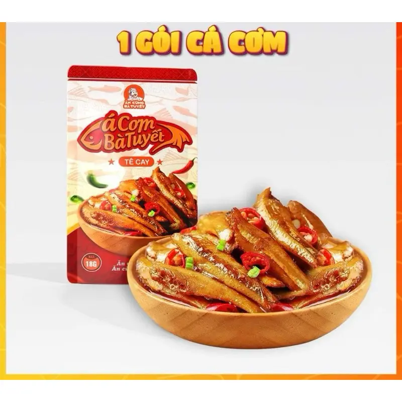 Hình ảnh 1 Gói Cá Cơm Cay Bà Tuyết- gói 18g