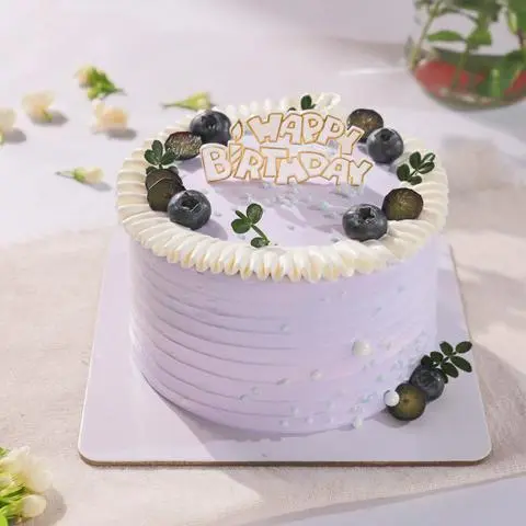 Hình ảnh Bánh Kem Nhỏ Việt Quất - Tone Tím Pastel - Size 12cm
