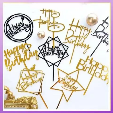 Hình ảnh Que cắm happy birthday (MẪU GIAO NGẪU NHIÊN)