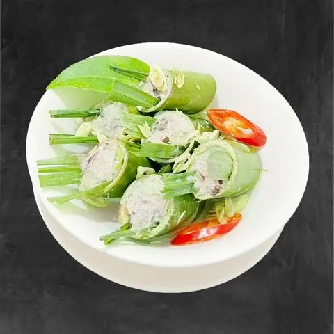 Hình ảnh Ốc nhồi ống tre hấp sả