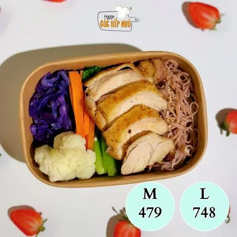 Hình ảnh Bún gạo lứt đùi gà rút xương sous vide - Rv sous vide chicken thigh