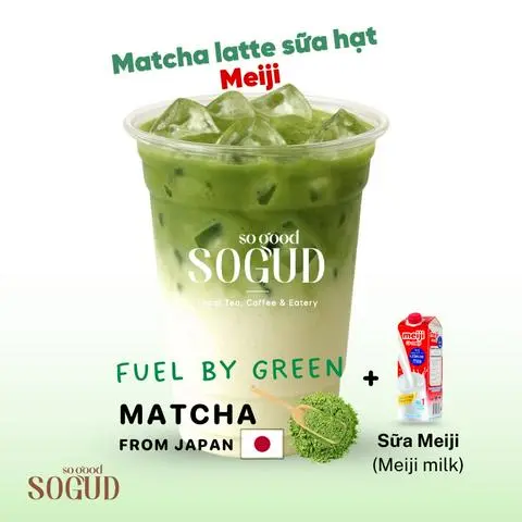 Hình ảnh Matcha latte 500ml (Matcha Nhật + sữa Meiji)