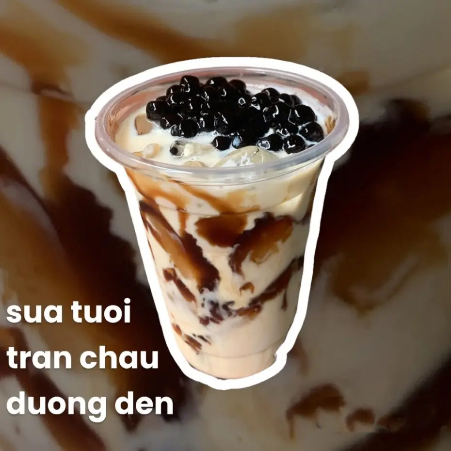 Hình ảnh Sữa tươi trân châu đường đen