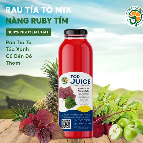 Hình ảnh Nước ép lá tía tô tươi mix táo thơm