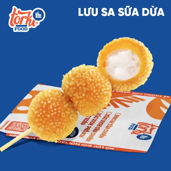 Hình ảnh Phần 3 Viên Lưu Sa Sữa Dừa Chiên Giòn