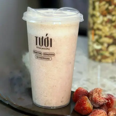 Hình ảnh Sinh tố táo - dâu