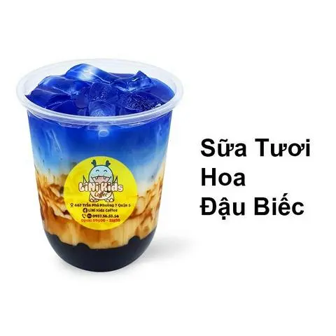 Hình ảnh Sữa tươi hoa đậu biếc