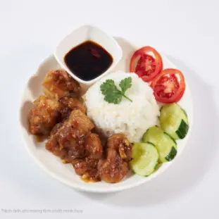 Hình ảnh Cơm sườn xào chua ngọt
