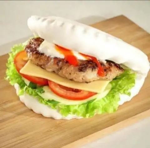 Hình ảnh Bánh bao kẹp - nhân burger heo