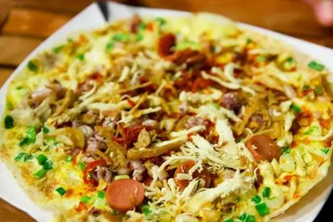 Hình ảnh Bánh tráng nướng khô gà