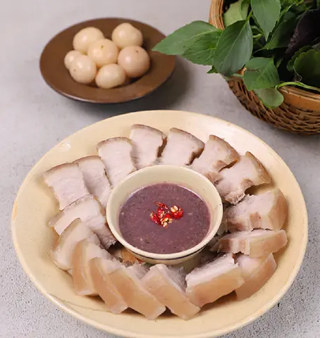 Hình ảnh Cơm thịt luộc cà pháo
