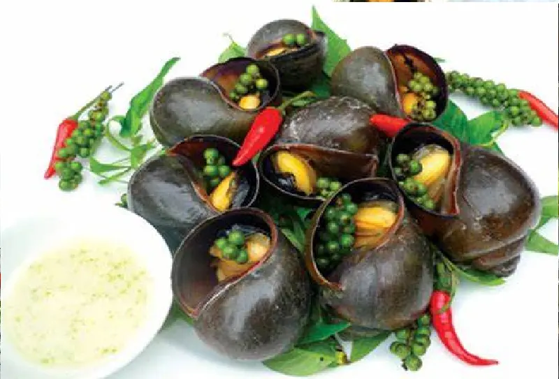 Hình ảnh Ốc bươu nướng tiêu xanh