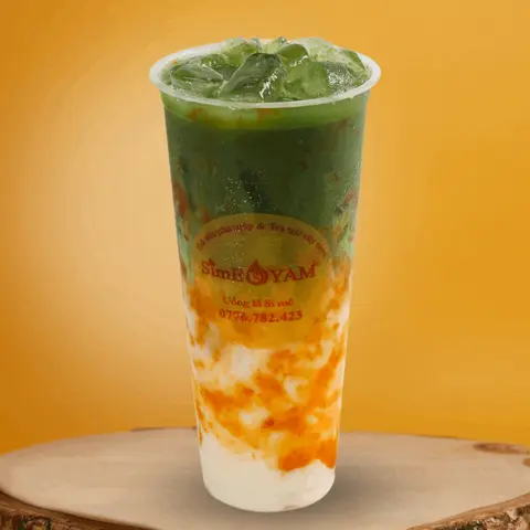 Hình ảnh Matcha latte đào