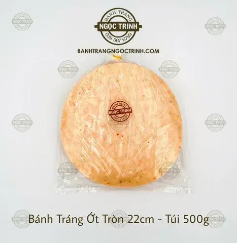 Hình ảnh Bánh tráng ớt tròn 22cm - xấp 500g