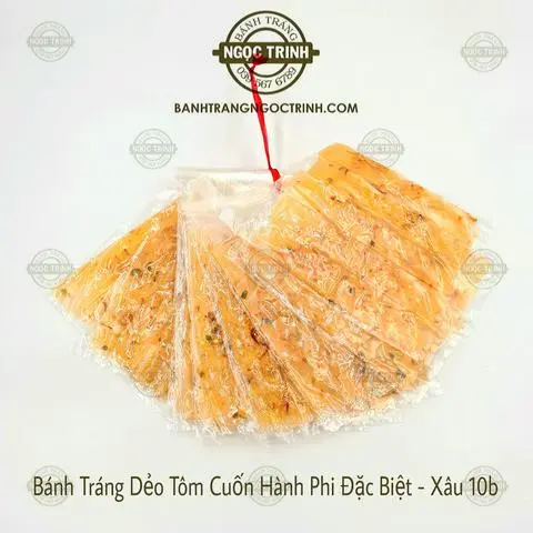Hình ảnh Xâu dẻo tôm cuốn hành phi - xâu 10 bịch