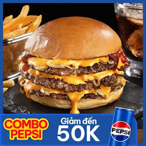 Hình ảnh Combo Hamburger Gà xay chiên giòn + Pepsi