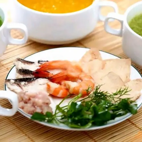 Hình ảnh Cháo tôm pho-mát rau củ